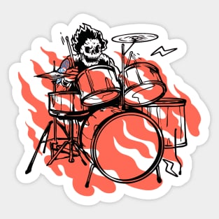 Skull Drummer Sticker